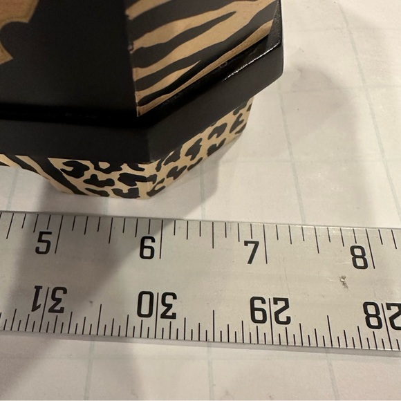 Black Cheetah Leopard Giraffe African
Print Jewelry Watch Trinket Box - Picture 9 of 10